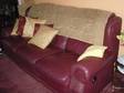 Burgundy Red 3-Seater Leather Sofa for Sale (£250). DFS....