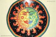 Sun Moon Psychedelic Spiritual Visionary Art Poster